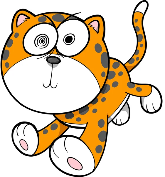Εικονογράφηση φορέας τρελός τρελός λεοπάρδαλη — Διανυσματικό Αρχείο