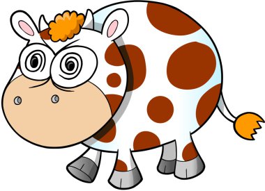 deli deli inek vektör çizim sanat