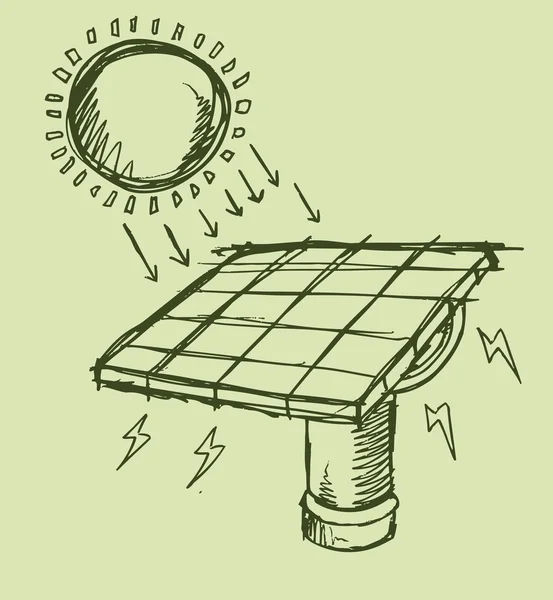 Zonne-energie schets vector illustratie kunst — Stockvector