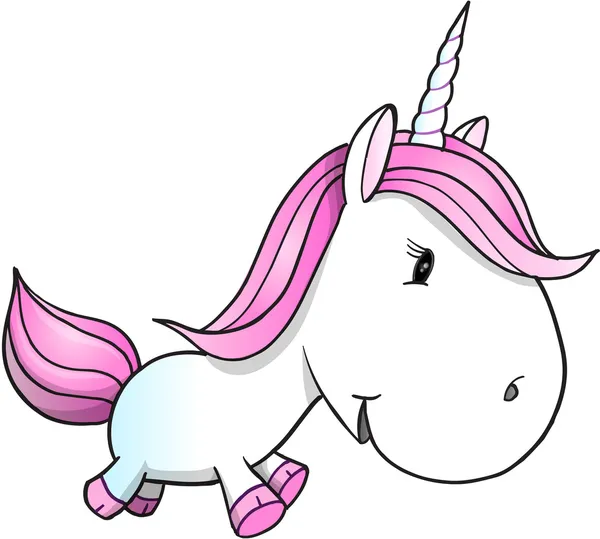 Cute Unicorn Pony Vector Illustration Art — Stock Vector