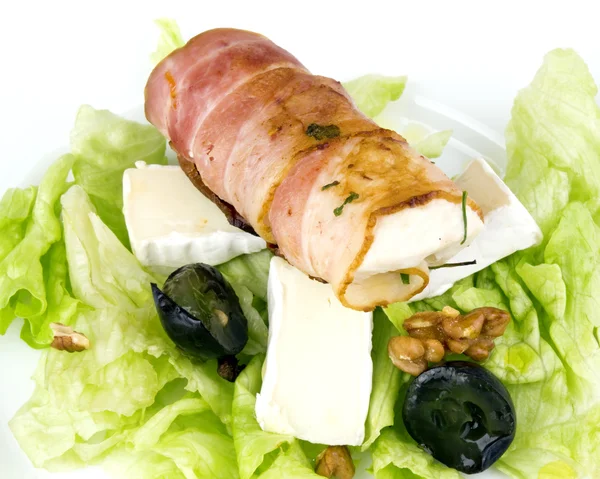 Rolled chicken breast with salad Royalty Free Stock Photos