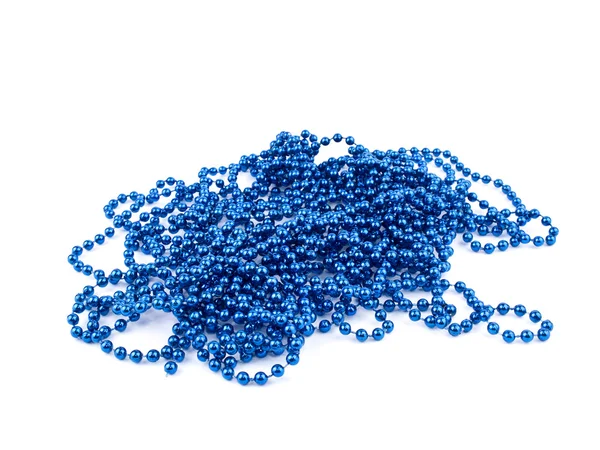 Blue christmas garland on white — Stock Photo, Image