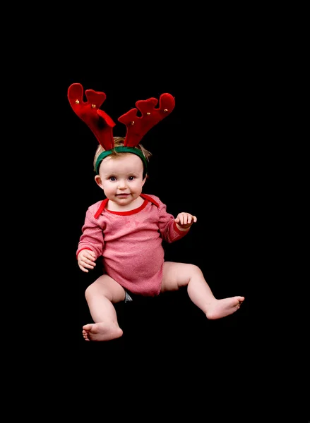 Bebé niña en traje de Navidad — Foto de Stock