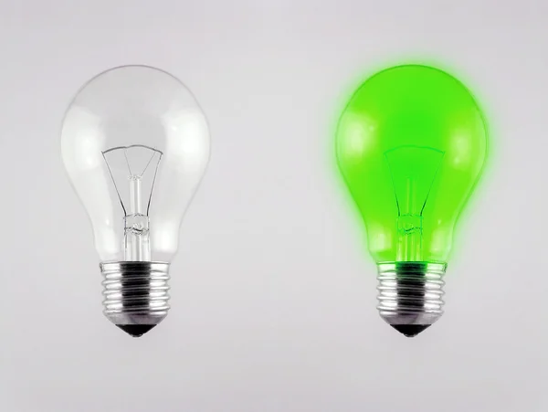 Green Light Bulb — Stock Photo, Image