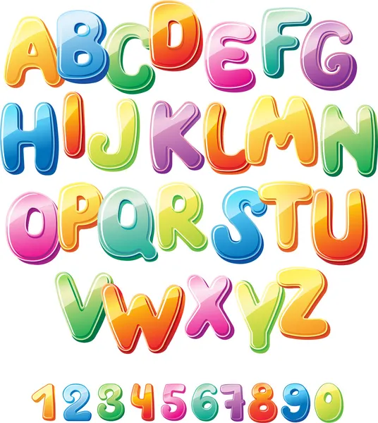 Alphabet et chiffres — Image vectorielle