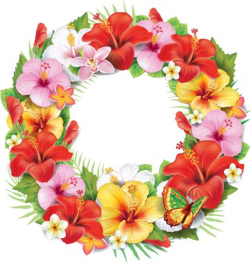 tropikal çiçek çelenk