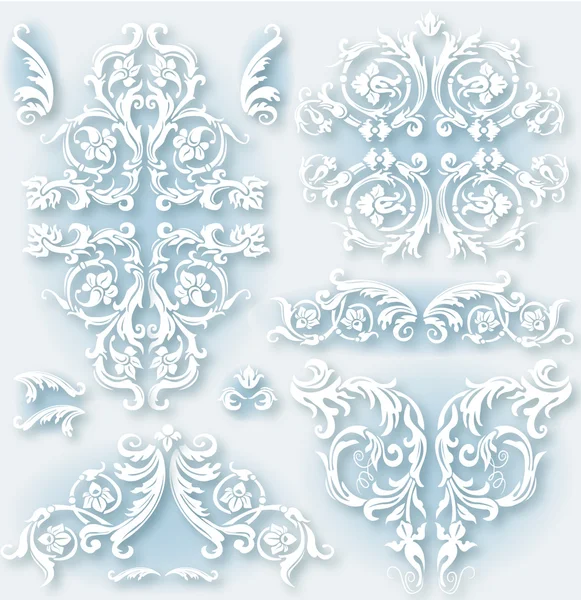 Ensemble de bordure baroque vintage — Image vectorielle