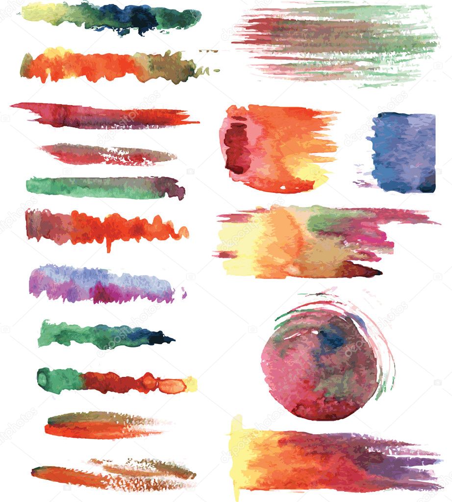 Watercolor brush strokes Stock Vector Image by ©wikki33 36938655