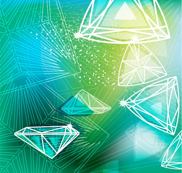 Fondo verde abstracto con corte de diamantes lineales — Archivo Imágenes Vectoriales