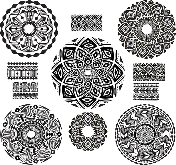 Round Ornament Pattern with pattern brash — Stock Vector