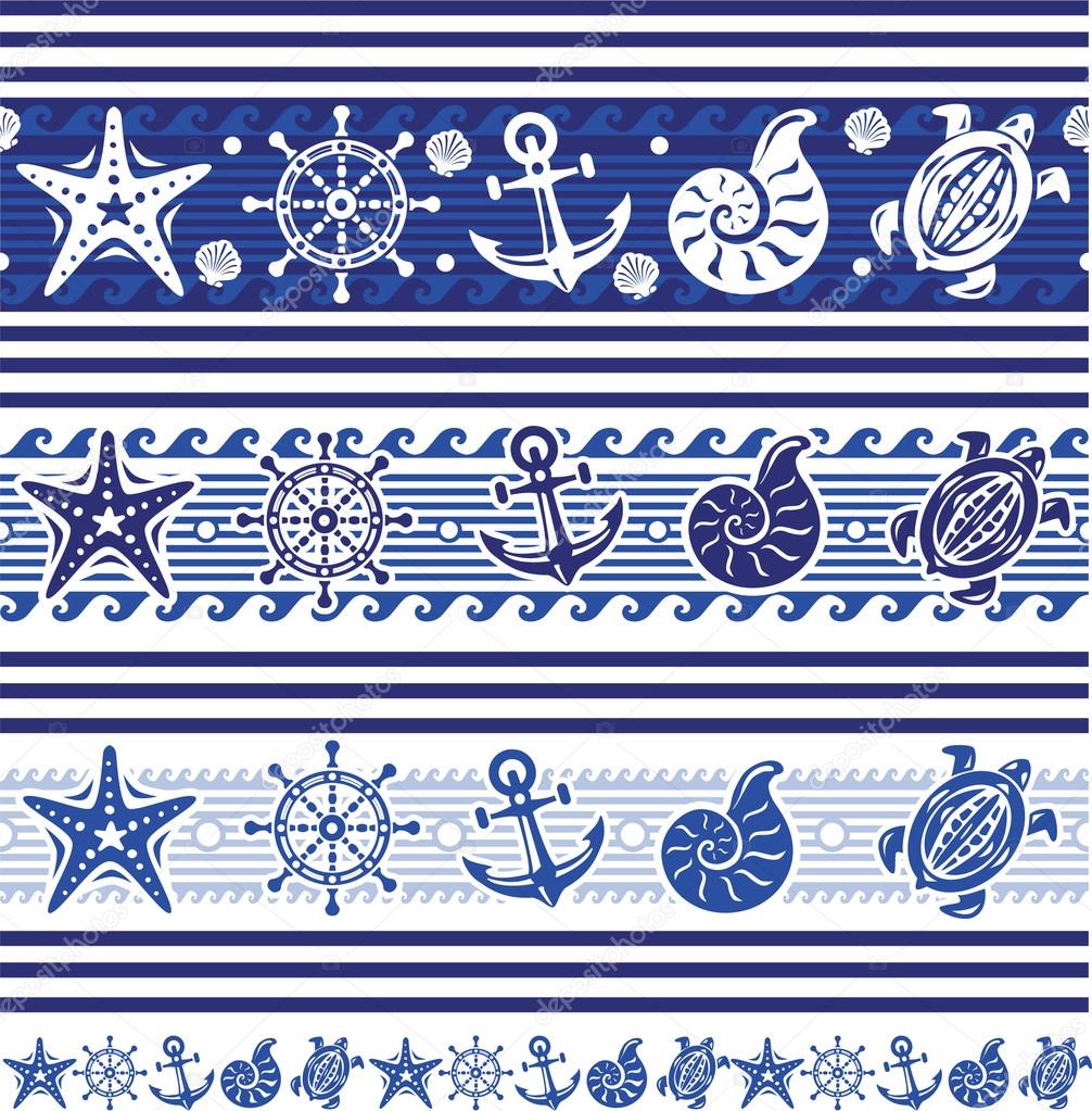 Banners with Nautical and sea symbols
