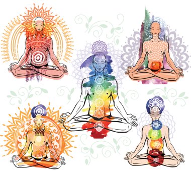 meditasyon lotus bulunduğu adam silüeti