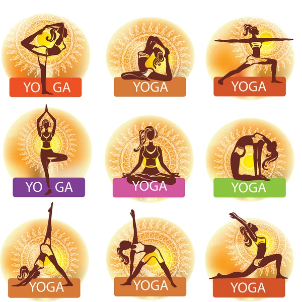 içinde kadın meditasyon ve yoga poses işi ayarla