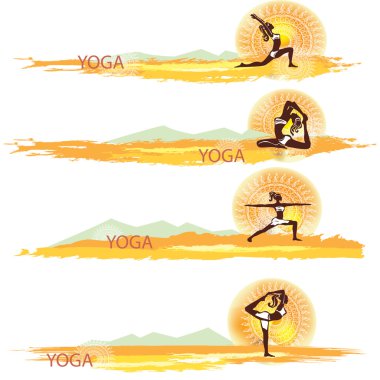 Yoga. afiş kümesi
