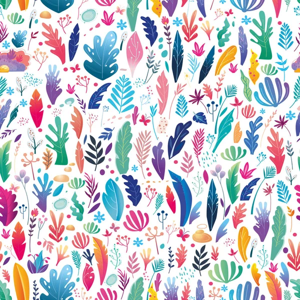 Motif Sans Couture Avec Des Éléments Floraux Dans Style Abstrait — Image vectorielle