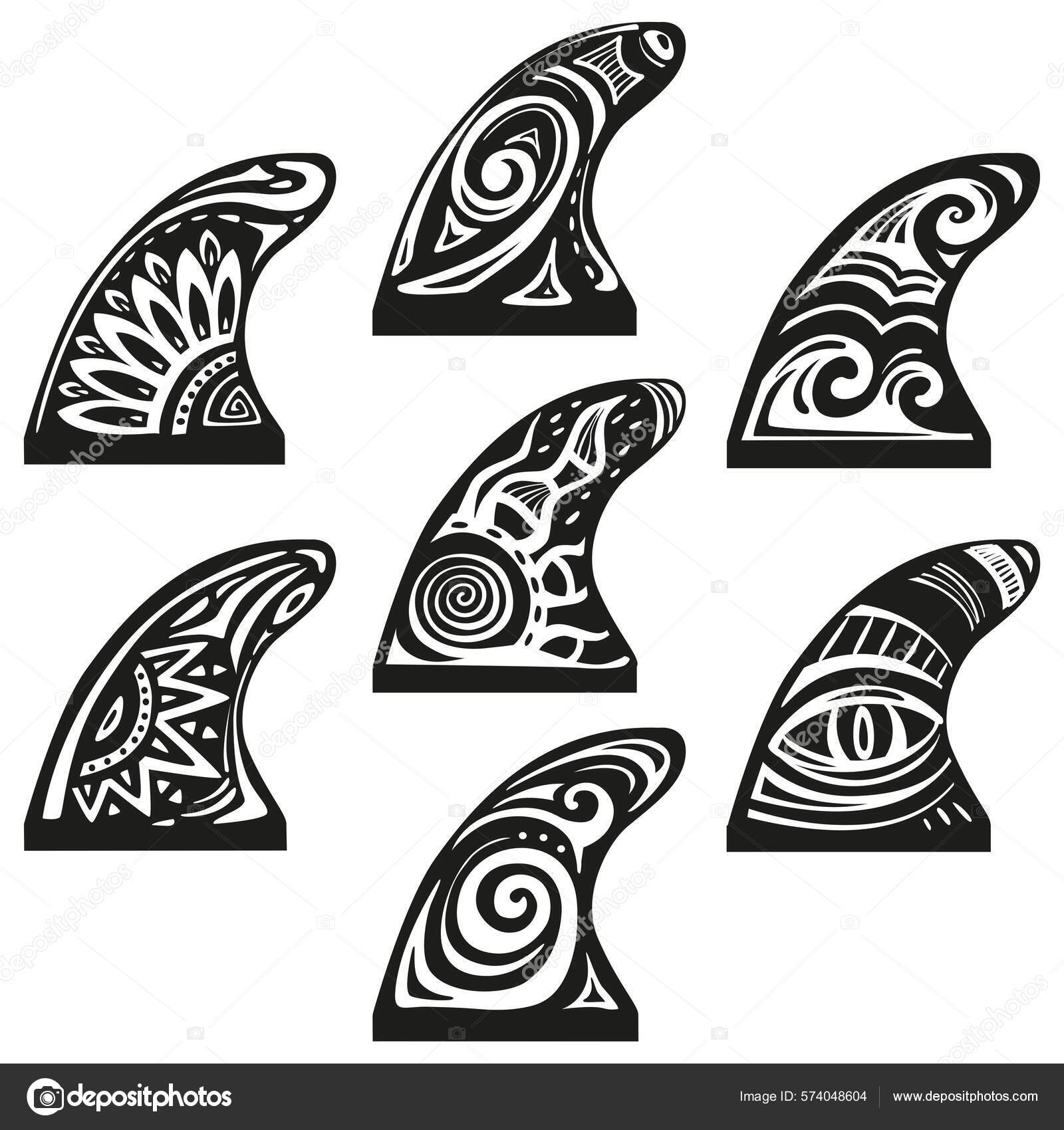 Surfboard Fin Decor Maori Surf Style Beach Decor Stock Vector Image by
