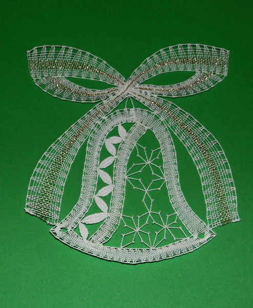 Make bobbin lace christmas bell — Stock Photo, Image