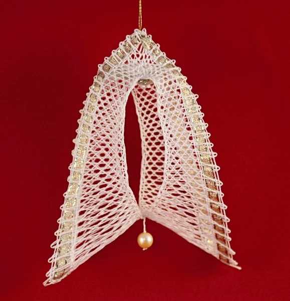 Bobbin lace christmas bell — Stock Photo, Image