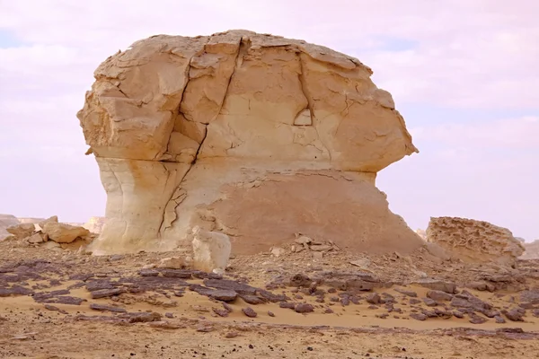 바람과 태양 모델로 화이트 사막, 이집트에서에서 석회석 조각품 — 스톡 사진
