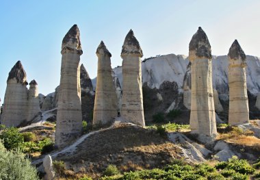 Kapadokya, gorcelid Vadisi'ndeki taş sütunlar