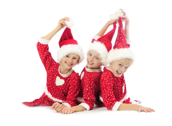 Boldog karácsonyi lányok — Stock Fotó