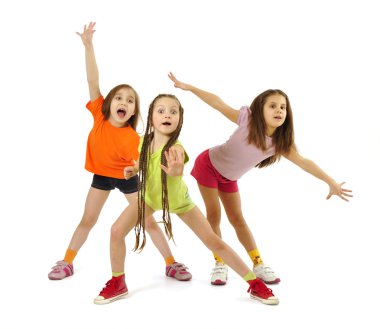 Active sporty girls clipart