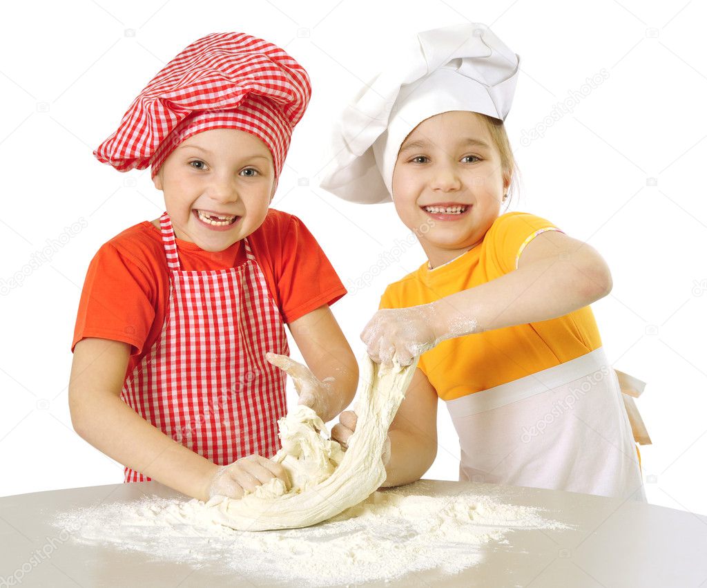 Messy children kneading — Stock Photo © Katkov 14058768