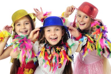 Three funny carnival kids clipart