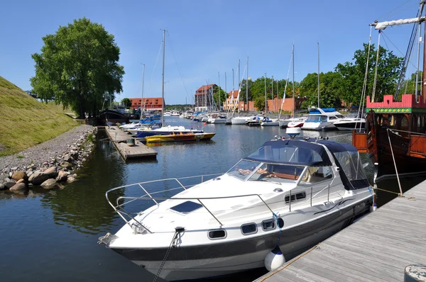 Yacht club v starého města klaipeda, Litva — Stock fotografie