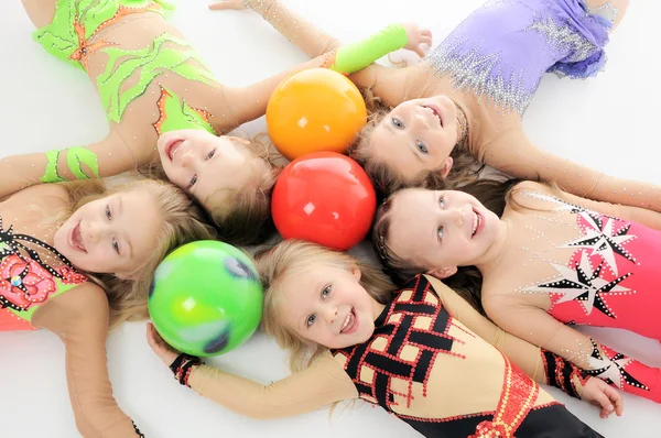 Grupo de niñas deportistas — Foto de Stock