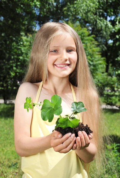 Gardening girl — Stock Photo, Image