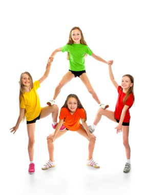 mutlu küçük sportif kızlar
