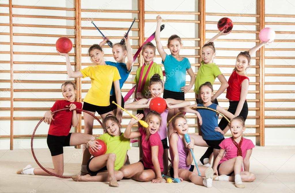 happy sporty children