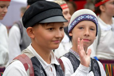 Klaipeda, Litvanya - 16 Temmuz 2022: Avrupa halk kültürü festivali 16 Temmuz 2022 Klaipeda, Litvanya