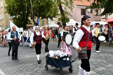 Klaipeda, Litvanya - 16 Temmuz 2022: Avrupa halk kültürü festivali 16 Temmuz 2022 Klaipeda, Litvanya