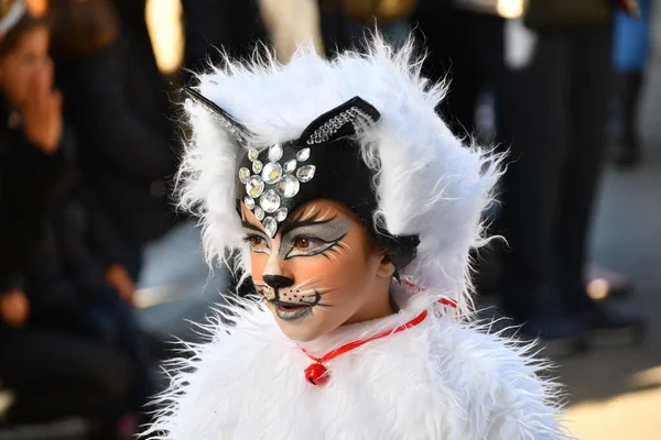 Torrevieja España Febrero 2022 Participantes Vestidos Con Disfraces Carnaval Durante — Foto de Stock