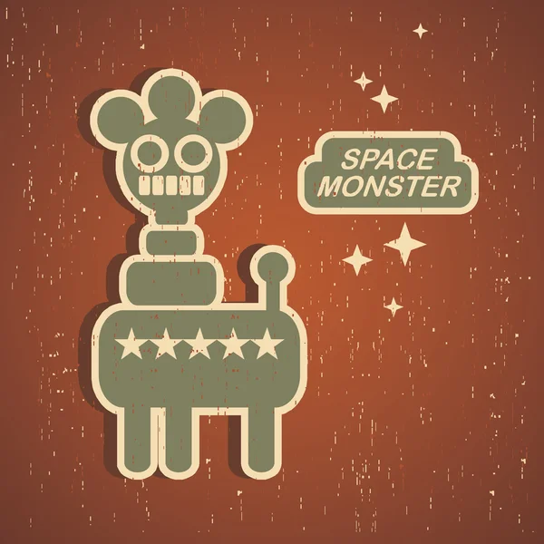 Monstre vintage . — Image vectorielle