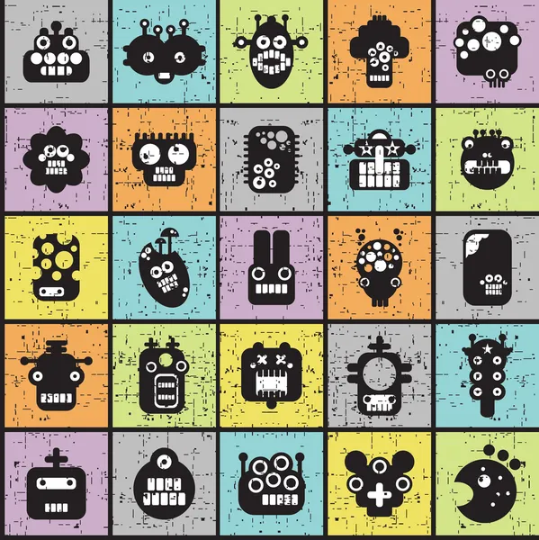 Robot et cellule de monstres . — Image vectorielle