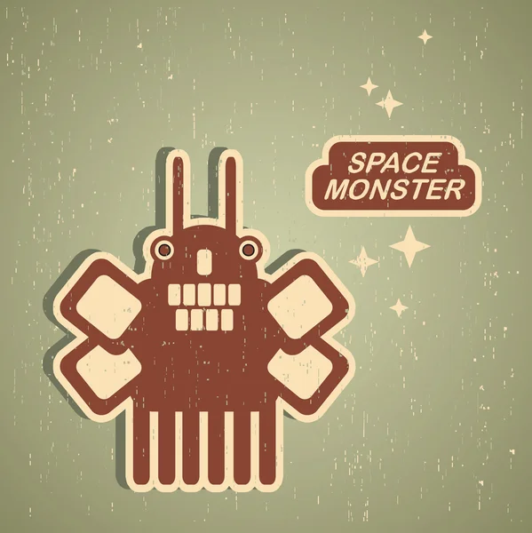 Retro monster. — Stockvector