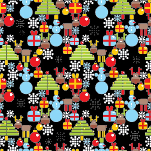 Seamless Christmas pattern in cell. — Stock Vector