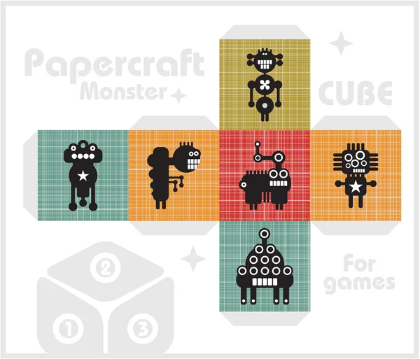 Cube en papier, jouet pour jeux et décoration pour enfants . — Image vectorielle
