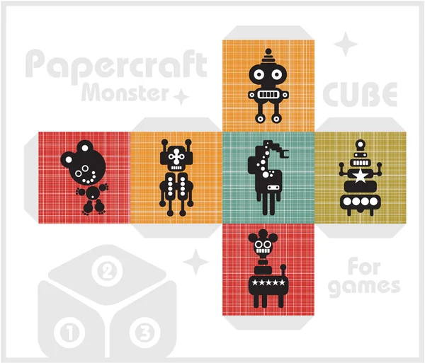 Papierwürfel für Kinder Spiele und Dekoration. — Stockvektor