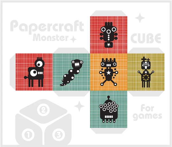 Cube en papier pour jeux et décoration pour enfants . — Image vectorielle