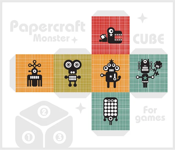 Cube en papier pour jeux et décoration pour enfants . — Image vectorielle