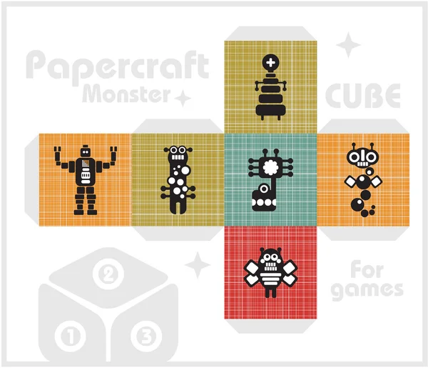 Cube en papier pour jeux et décoration pour enfants . — Image vectorielle