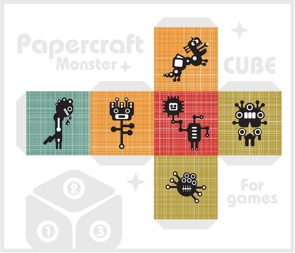 Cube en papier pour jeux et décoration pour enfants . — Image vectorielle