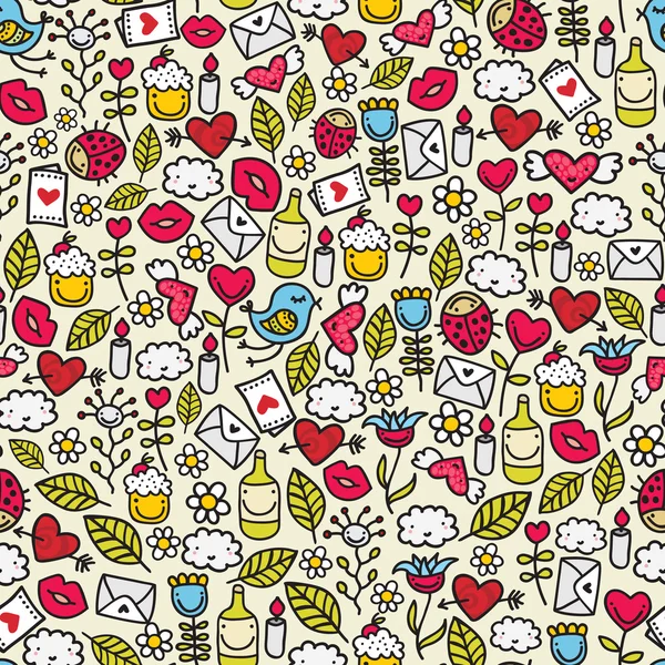 Funny romantic pattern. — Stock Vector