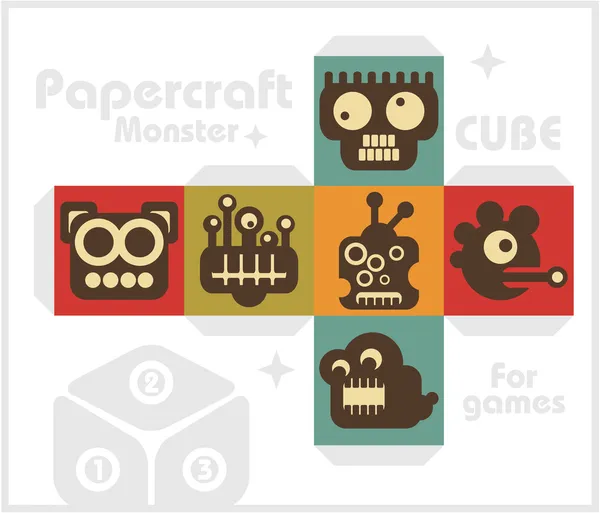 Cubo de papel para juegos infantiles y decoración . — Vector de stock