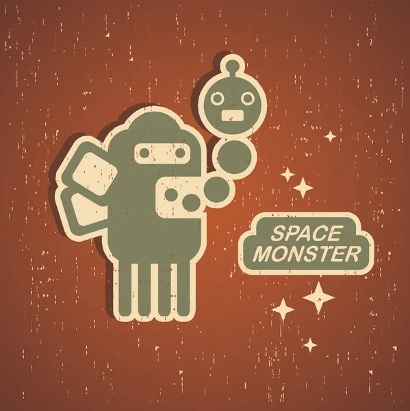 Monstruo vintage . — Vector de stock