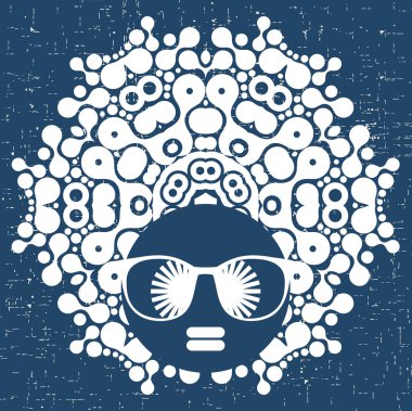 Black head woman with strange pattern hair. 